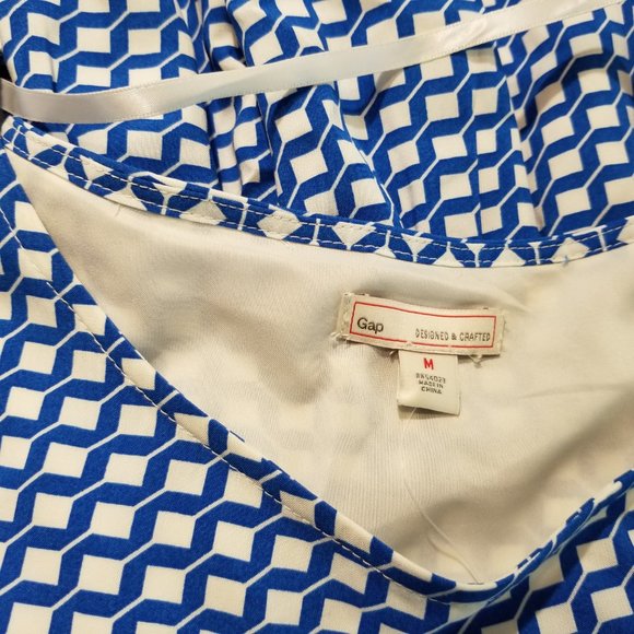 GAP blue white elastic waist dress sz‎ M - Picture 8 of 8